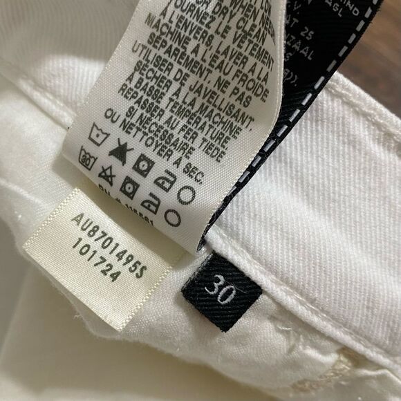 7FAM High Rise Paperbag Optic White Straight Leg Jeans NWOT - Picture 10 of 16